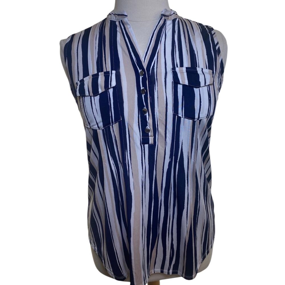 Ava + Grace stripe ￼sleeves top size Large